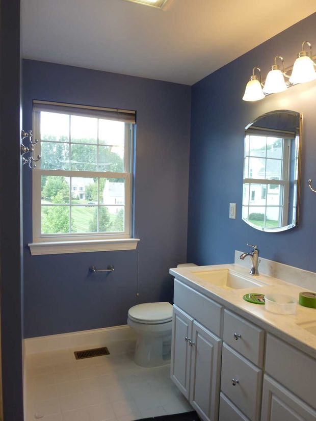 Bathroom Remodeling — Bathroom Blue Interior in Lancaster, PA