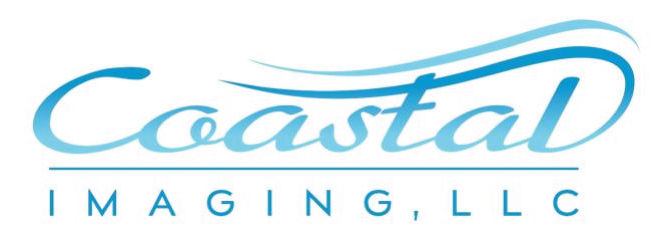 Logo for Coastal Imaging, LLC; teal text and wave design.