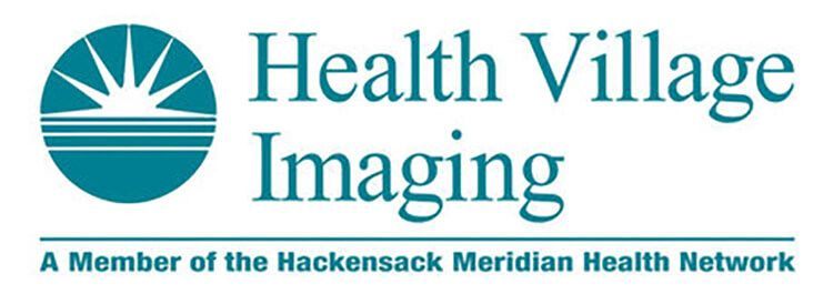 Health Village Imaging logo, teal circle with sun graphic, text on white. “A Member of the Hackensack Meridian Health Network”.