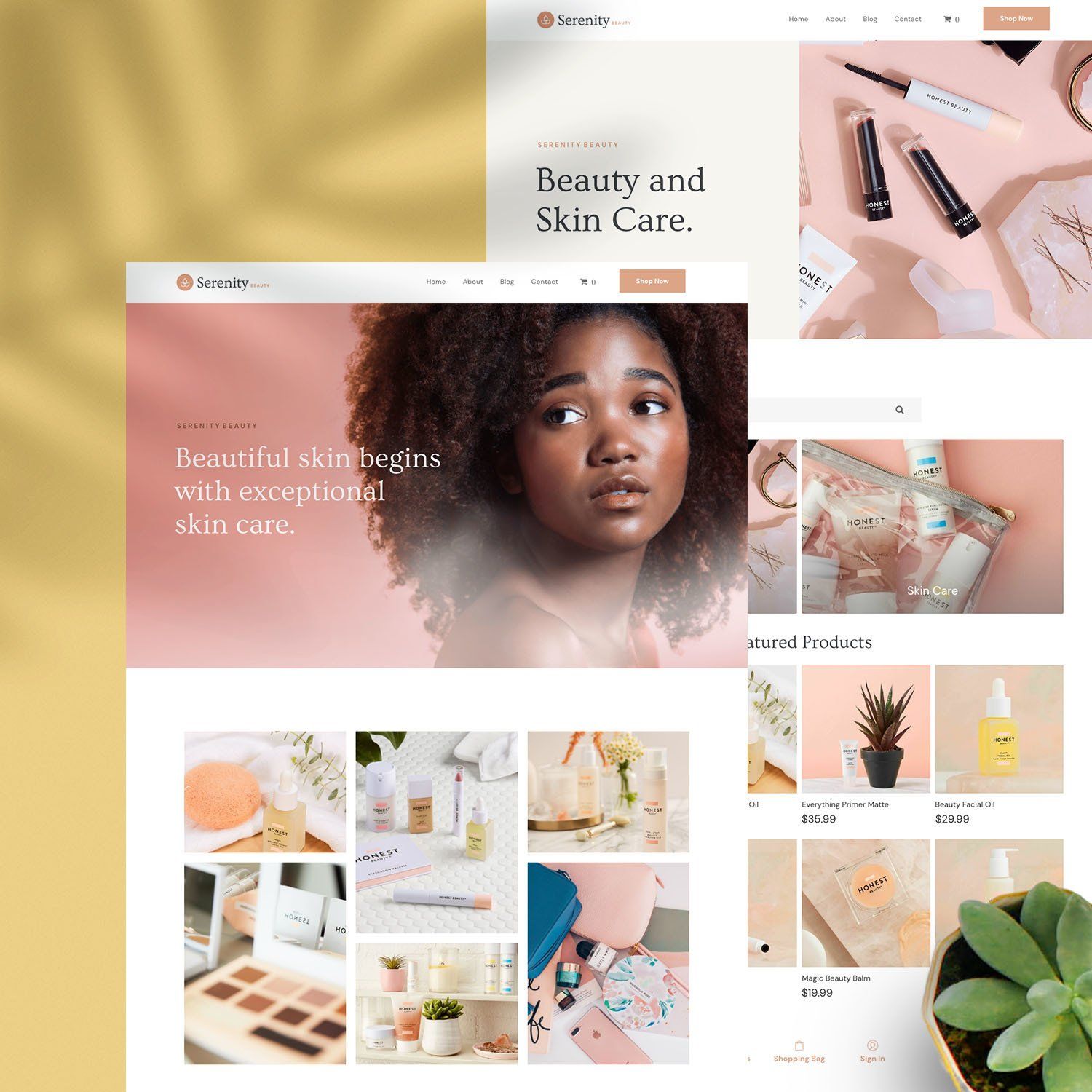 Websiteontwerp voor beautymerk – fris, elegant en mobielvriendelijk design door GO 4IT-Studio