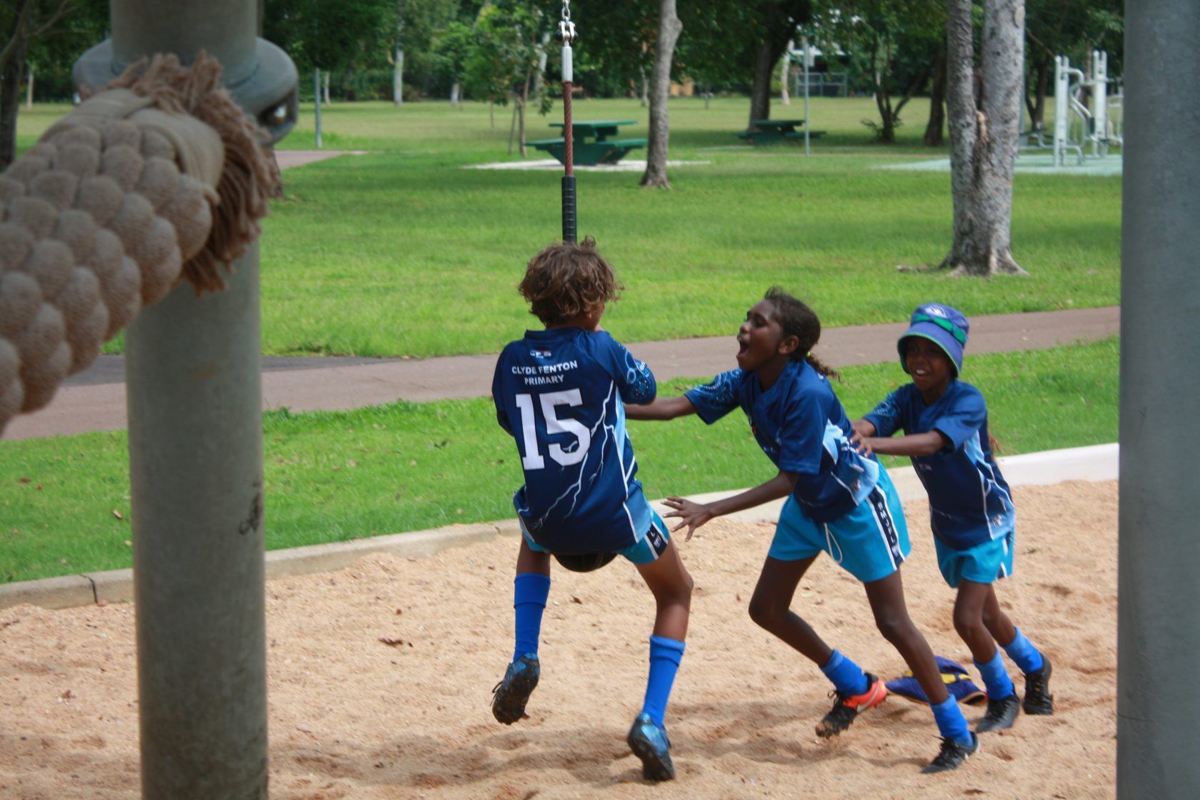 The number 15 is on the back of a shirt