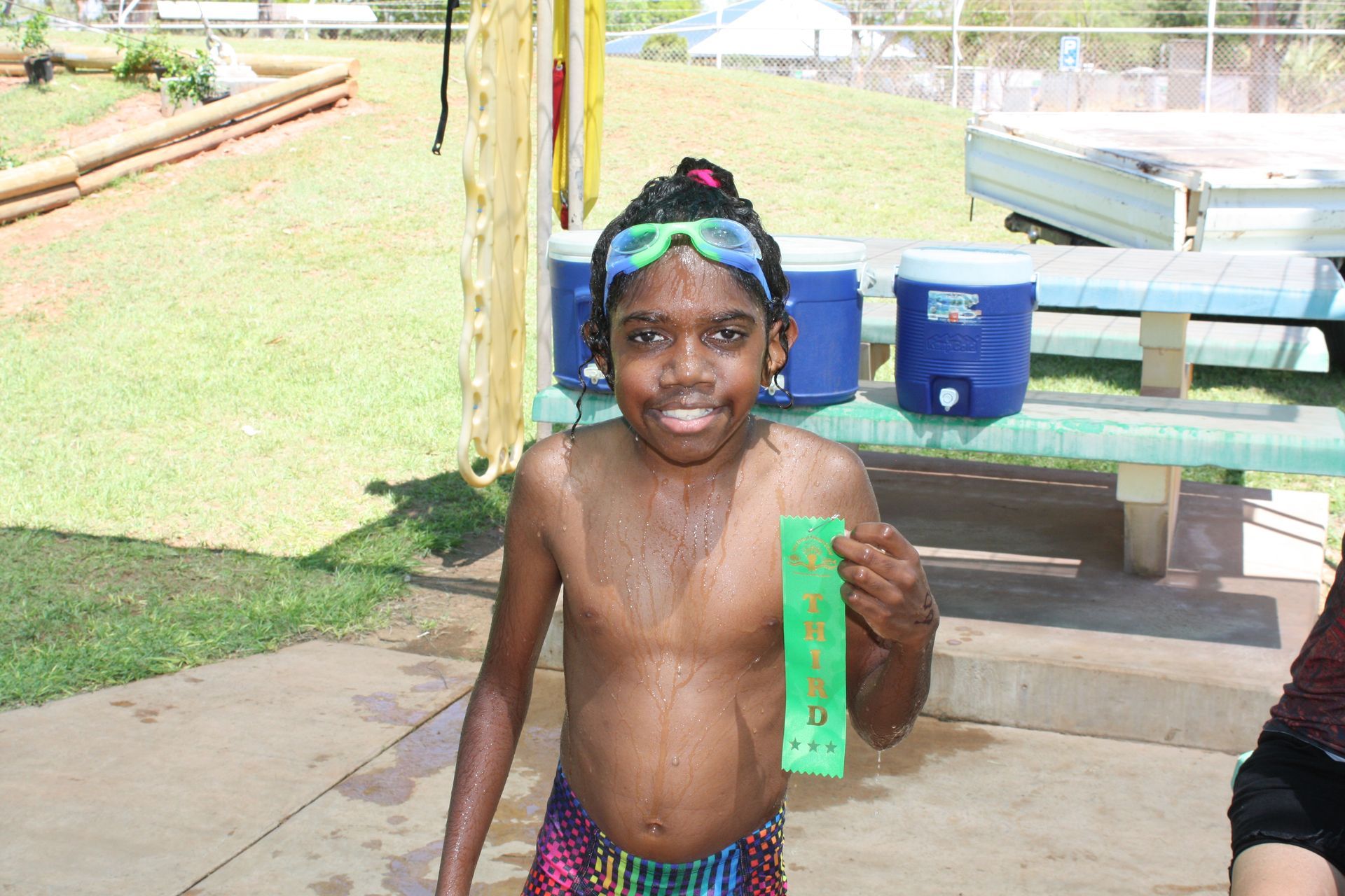 Boy who won third place swimming