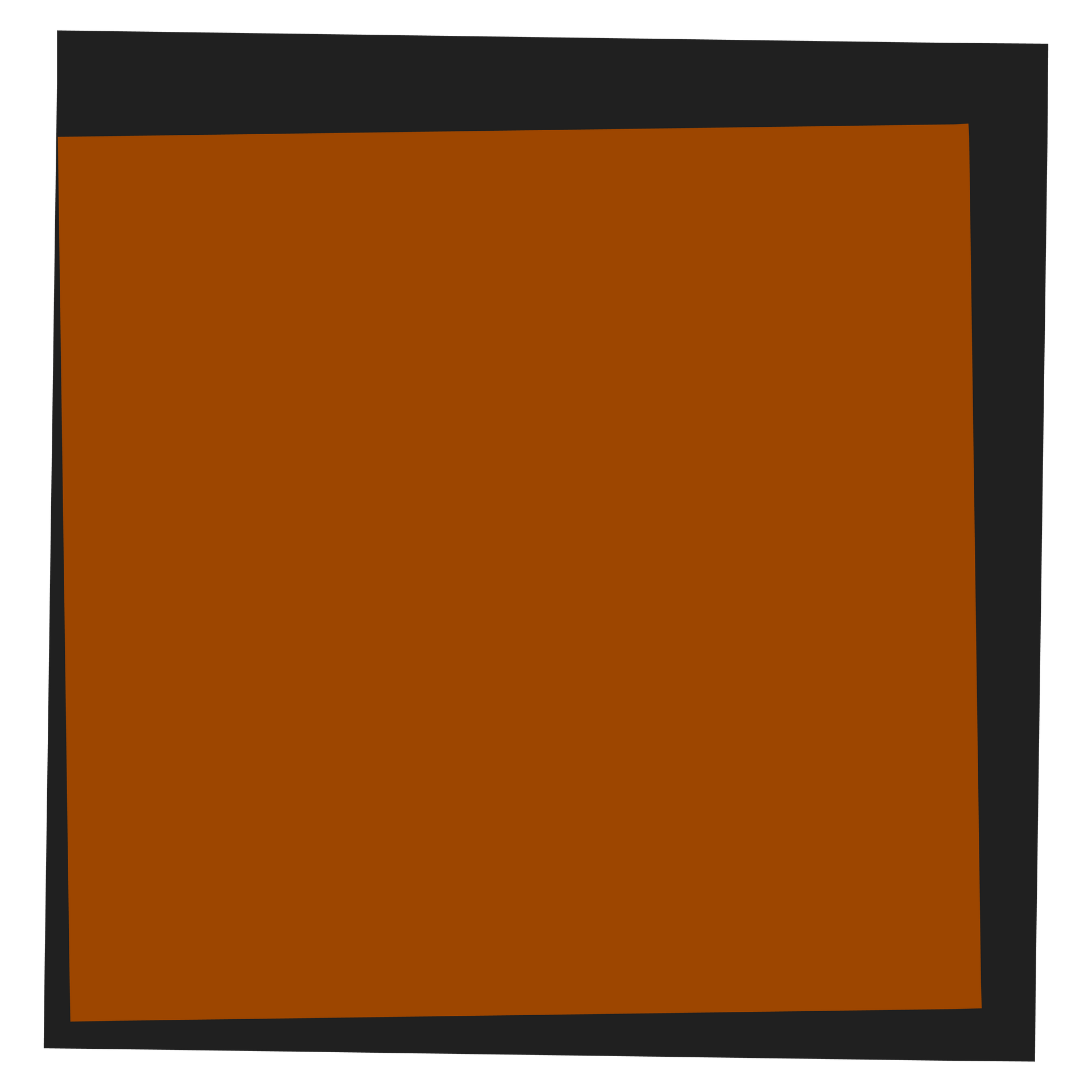 A brown square with a black border on a white background.