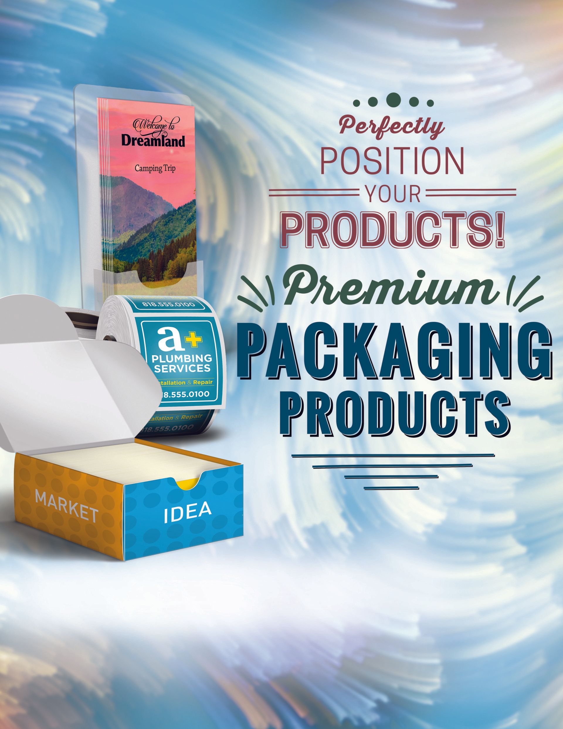 A poster that says `` perfectly position your products ! premium packaging products ''