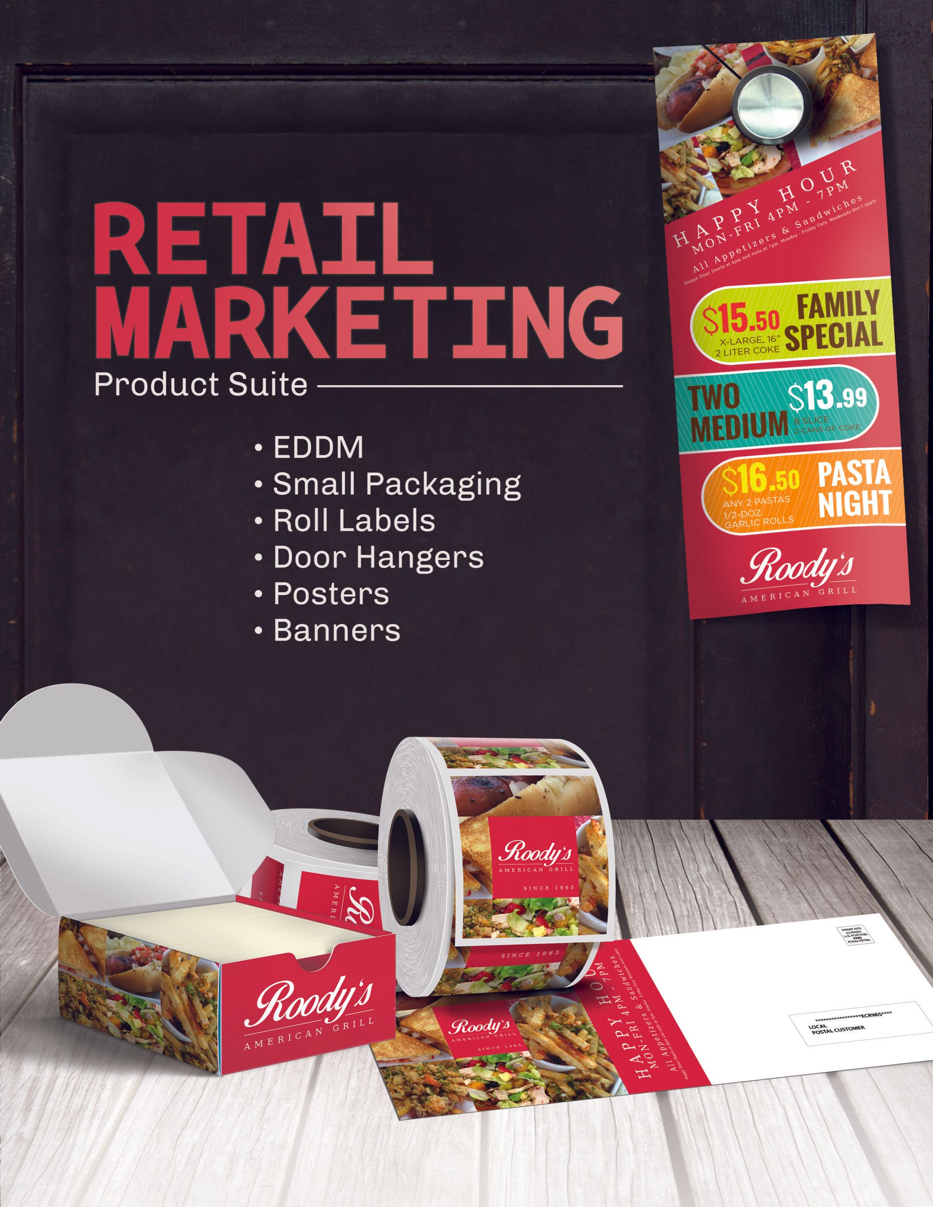 A poster for retail marketing product suite