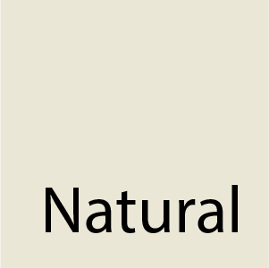 The word natural is on a white background.