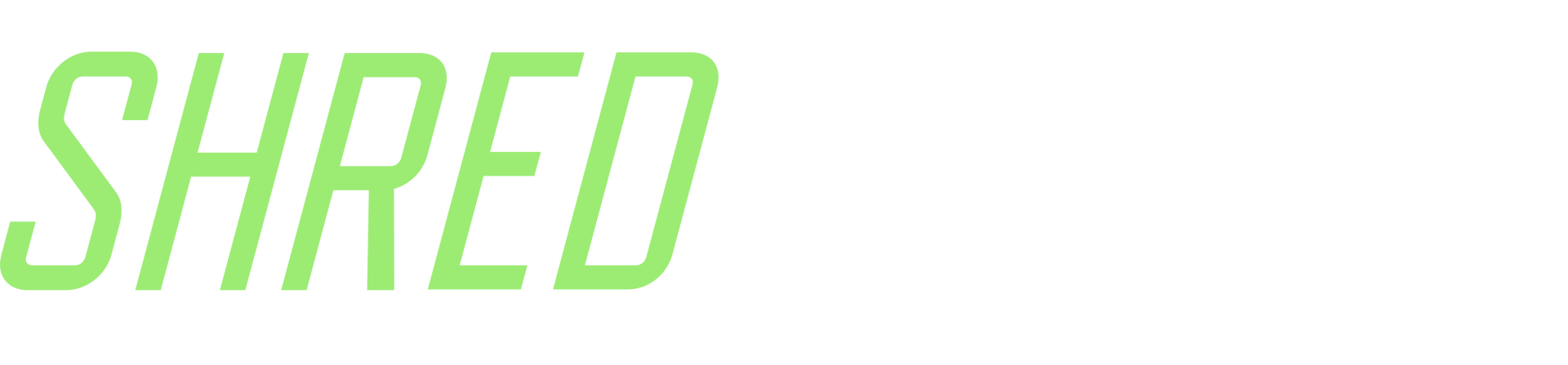 The logo for shred & build.