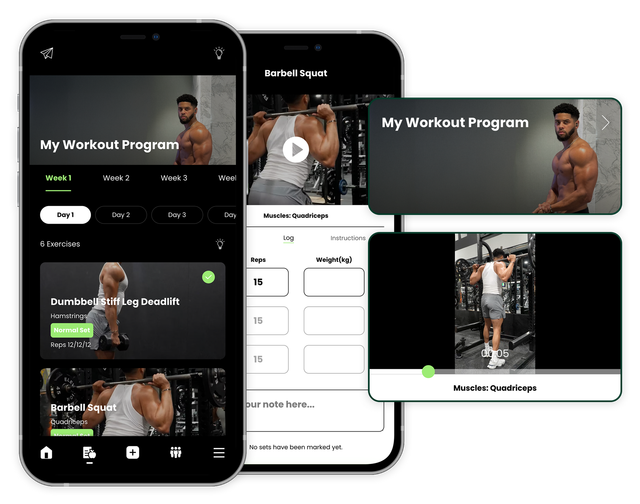 A screenshot of a workout program on a cell phone.
