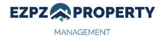 Logo of EZPZ Property, a property management company. Features text and a graphic of a mountain range with a house outline.
