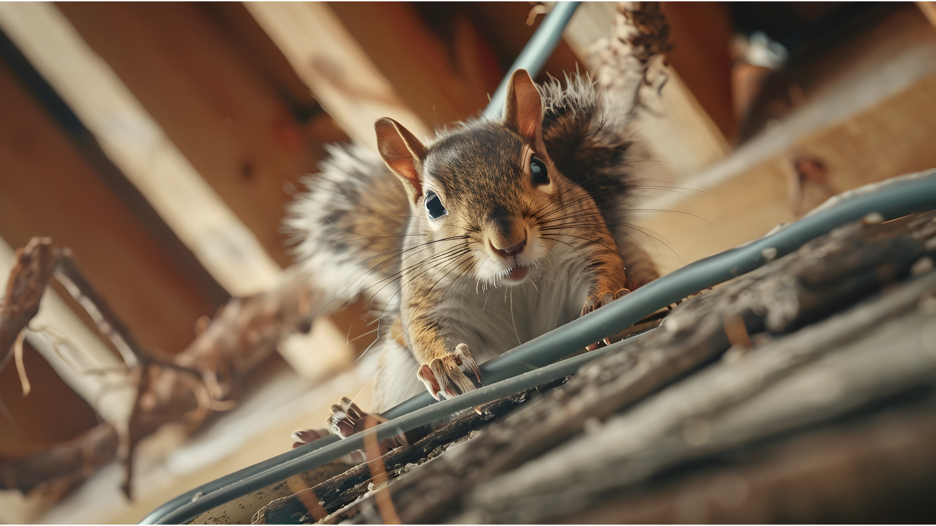 A squirrel is sitting on top of a tree looking at the camera.