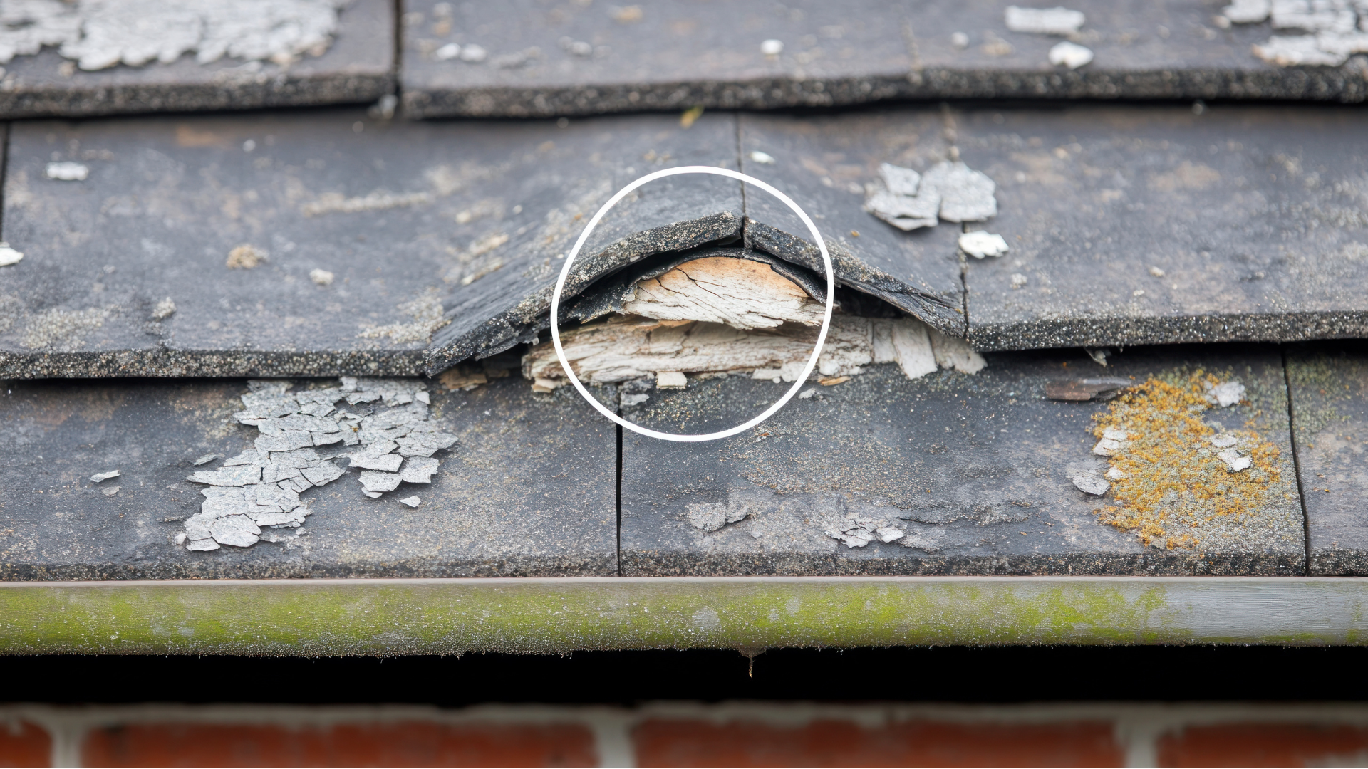 damanged roof shingle