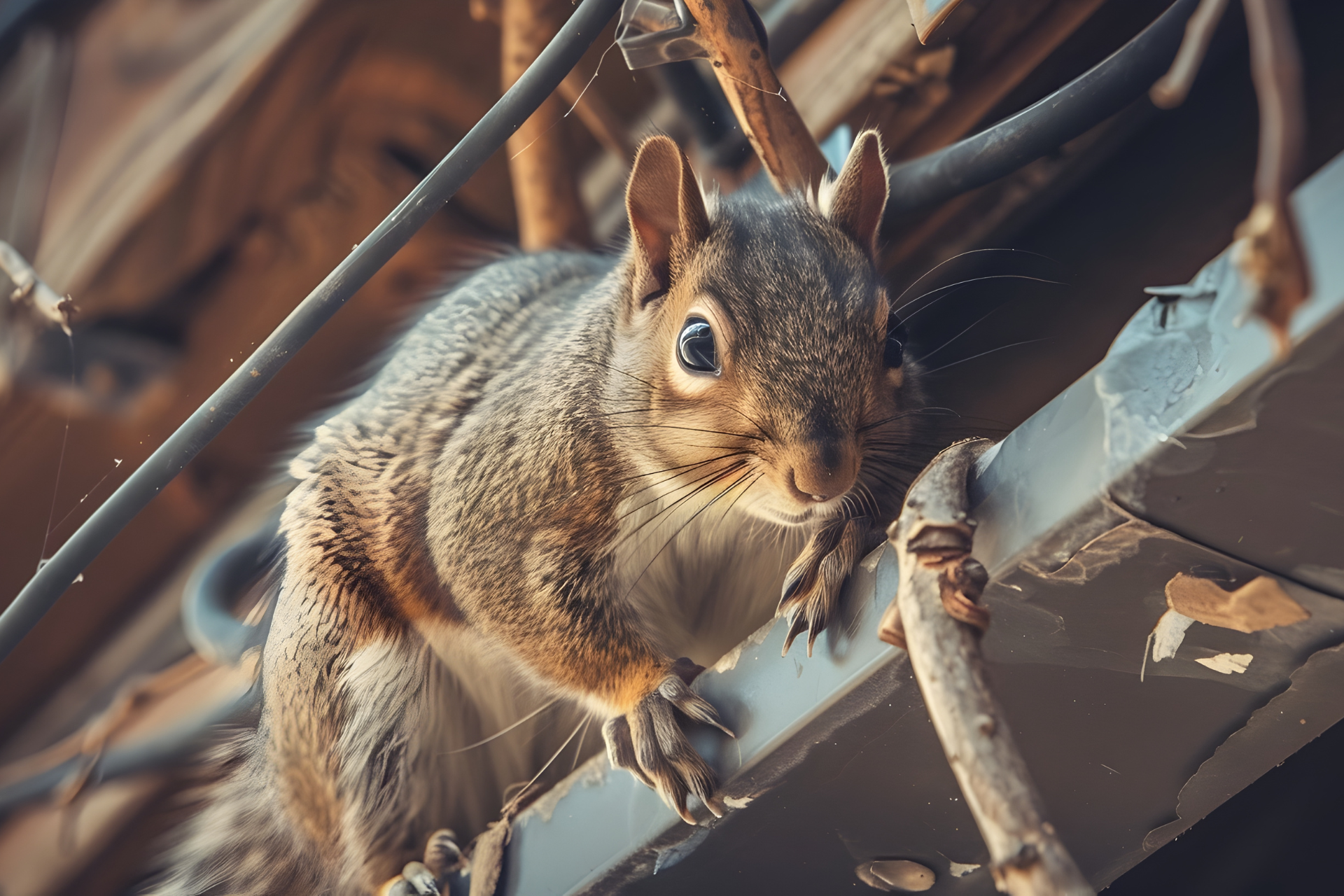 A close up of a squirrel standing on a branch.