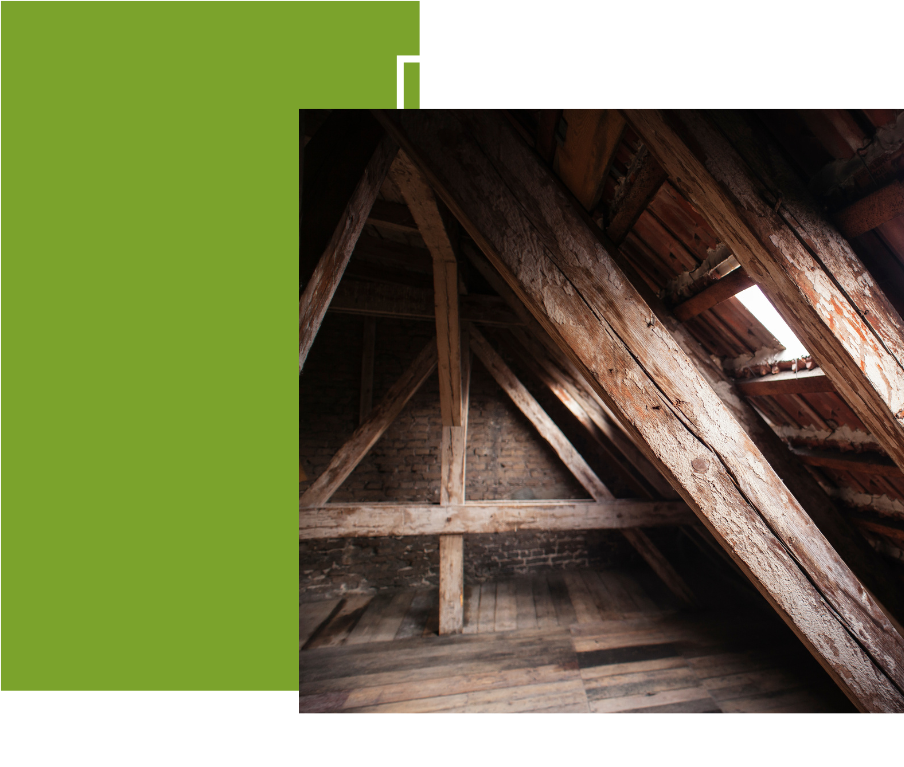a picture of a wooden structure with a green background