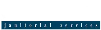 "janitorial services" text on a blue banner.