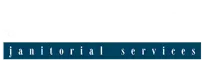"janitorial services" text on a blue banner.