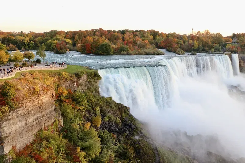 Niagara falls is a waterfall in new york state in the fall.
