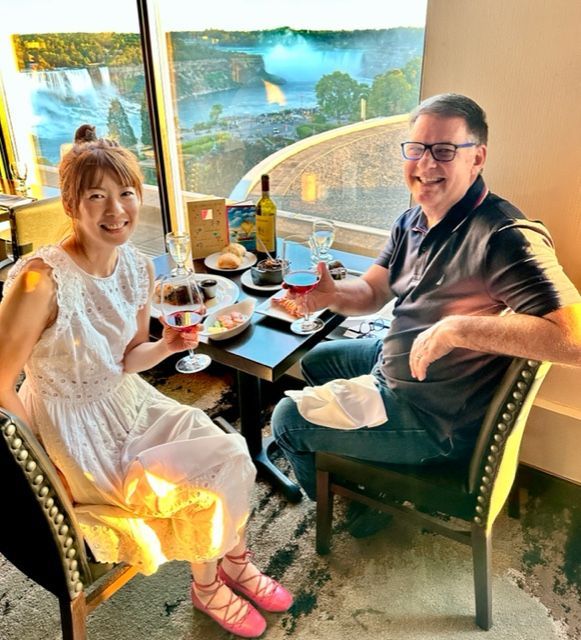 A restaurant with view of the falls.