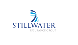 Stillwater Insurance Group logo: blue and white abstract design above the company name in blue, 