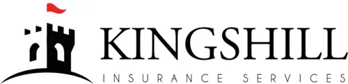 Logo: Black castle with red flag; "KINGSHILL INSURANCE SERVICES" in black text.