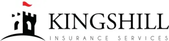 Logo: Black castle with red flag; "KINGSHILL INSURANCE SERVICES" in black text.