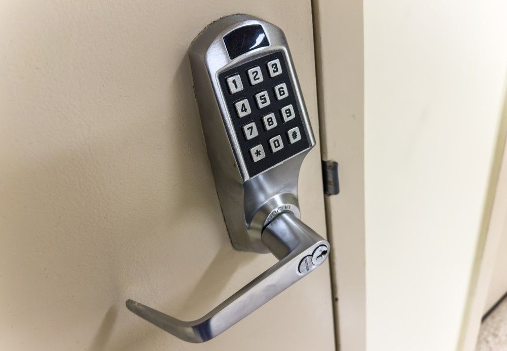 A Close Up of a Door With a Keypad on It — Suresafe Locksmiths in Glenvale, QLD
