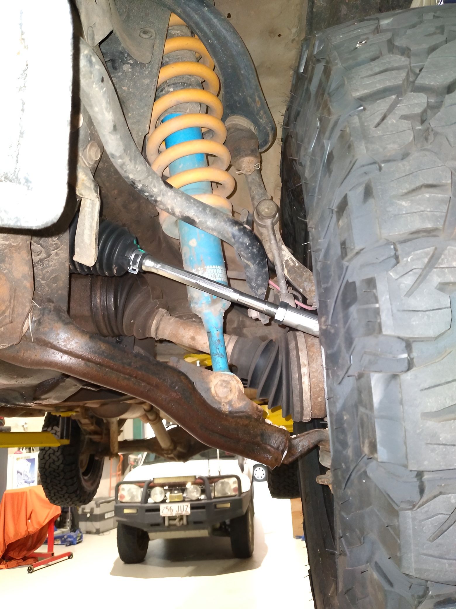 Off-road Vehicle's Front Suspension Visible — Assassin Automotive Solutions in South Murwillumbah, NSW