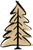 A hand-drawn, minimalist stylized evergreen tree in beige with a thick black outline.