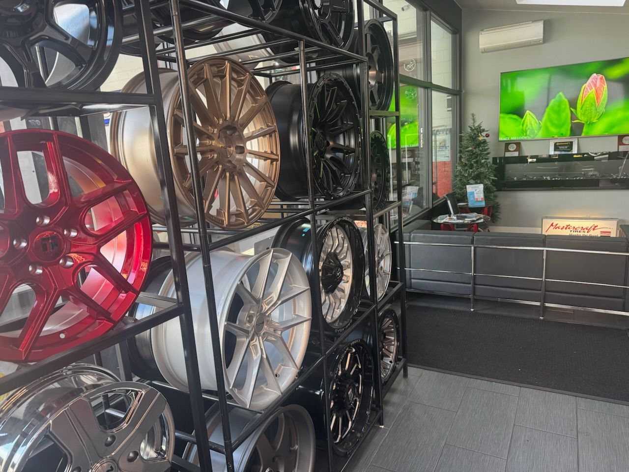 Wall of tire rims | Factory Direct Tire Sales