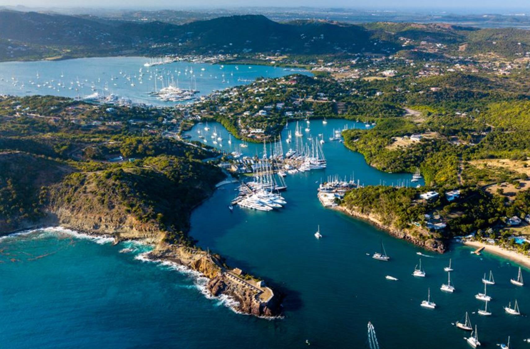 Birdseye view of Antigua Harbour
