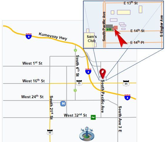 Map for SWOC’s Yuma Medical-Oncology facility