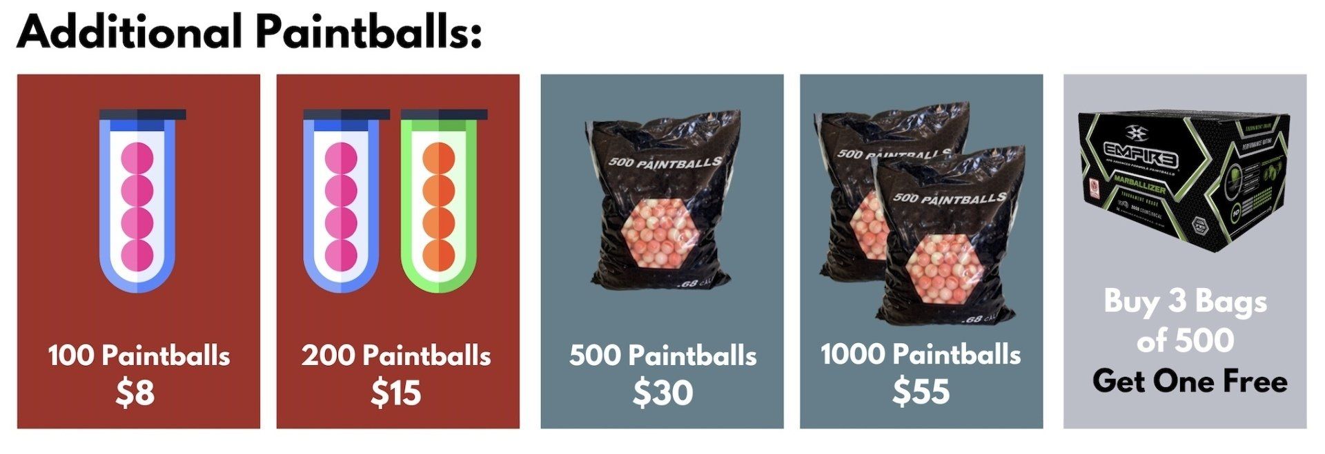 Traditional Paintball Rates
