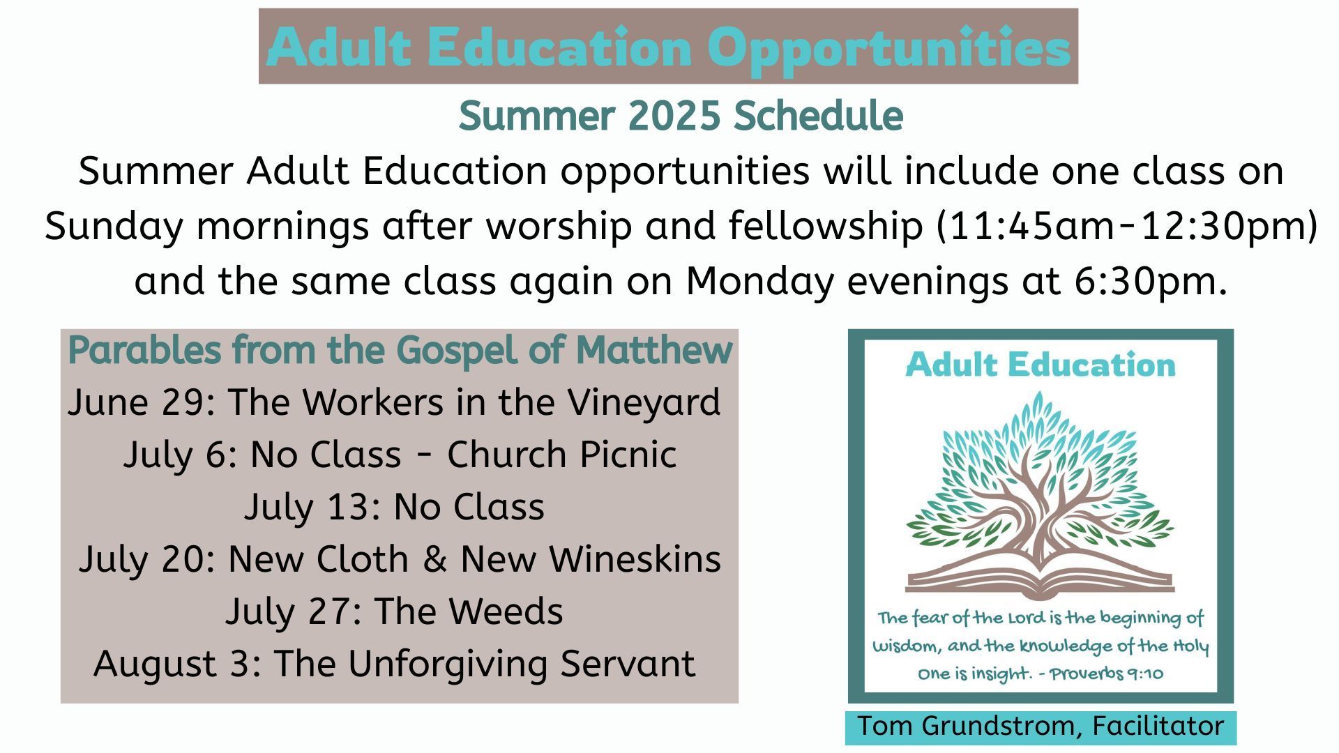 Adult Education Opportunities