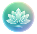 Une fleur de lotus flotte dans l'eau en cercle.