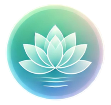 Une fleur de lotus flotte dans l'eau en cercle.