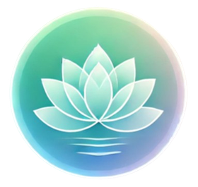 Une fleur de lotus flotte dans l'eau en cercle.