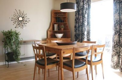 corner furniture, dining table and chair made of quality wood