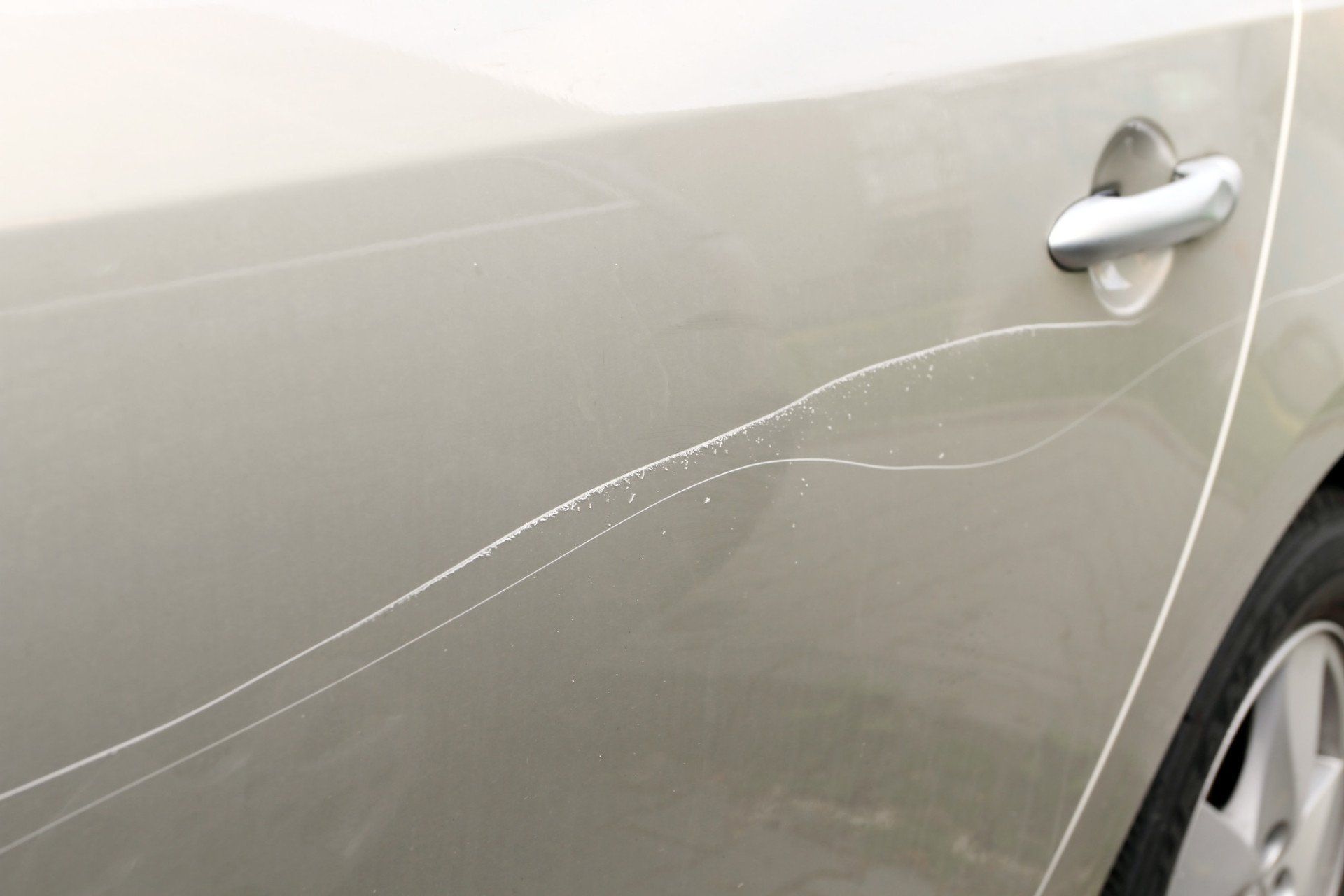 Car paint scratch