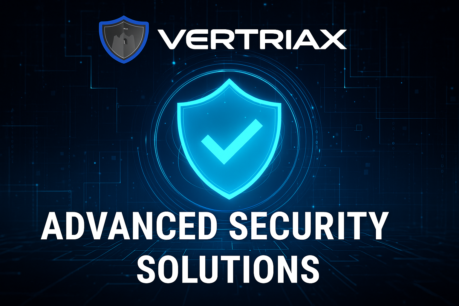 Digital lock shield with circuitry background representing Vertriax’s advanced security solutions.