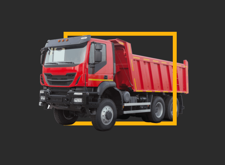 Red tipper truck