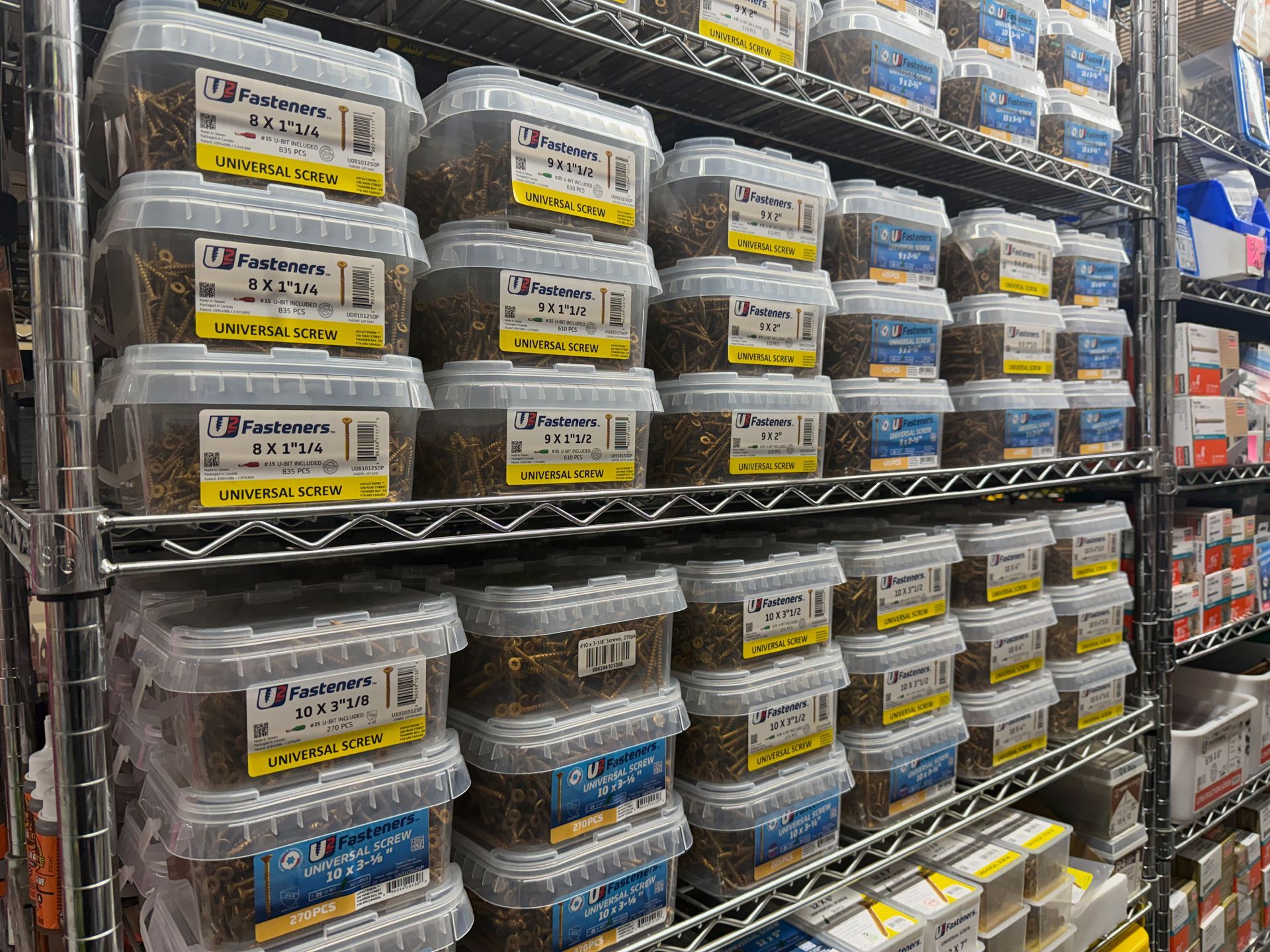 High end fasteners at Builders Market.