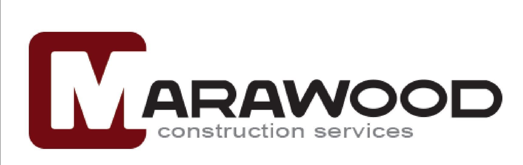 A logo for a company called marawood construction services