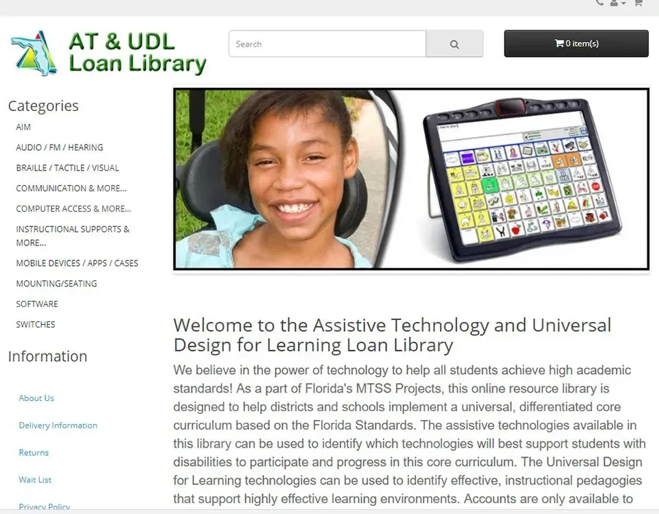 a screenshot of the loan library site