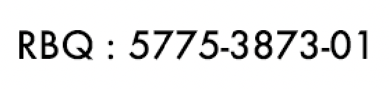 A white background with black letters that say rbq : 5775 387301
