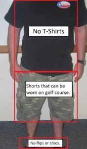 A man wearing shorts that can be worn on golf course
