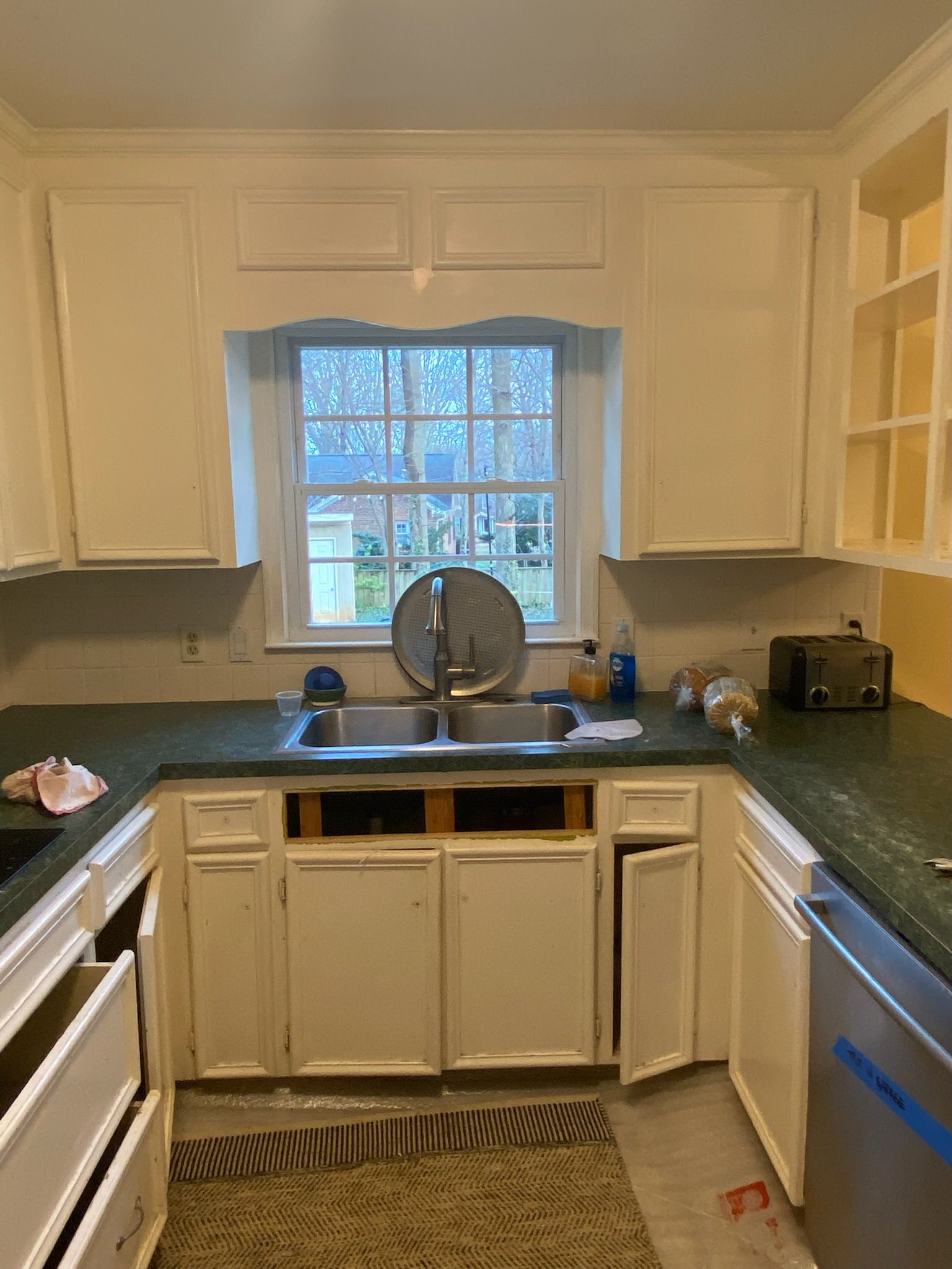 Kitchen undergoing renovation.