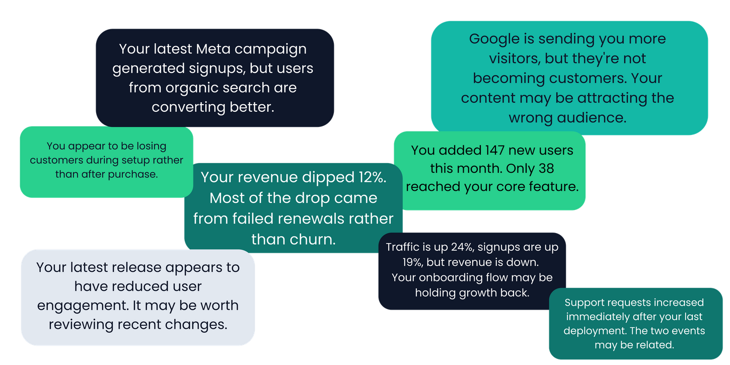 Colorful chat bubbles with white text on a dark background about local SEO, engagement, and Google ranking tips
