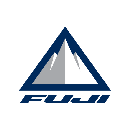A fuji logo with a mountain in the middle