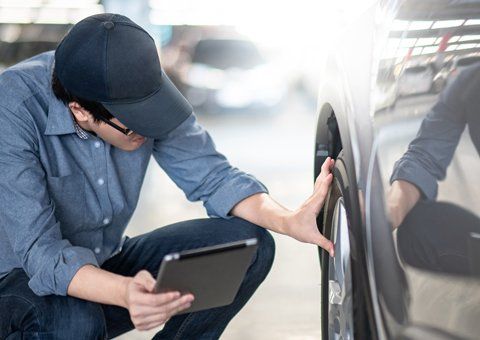 Auto Inspector Checking A Car — Doylestown, PA — Kerrigan Automotive