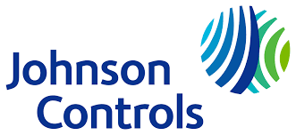 Le logo de Johnson Controls est bleu et vert et ressemble à une vague.
