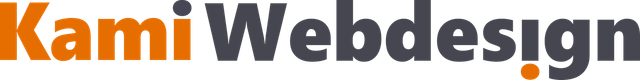 Website laten maken? Het logo voor kami webdesign is oranje en zwart
